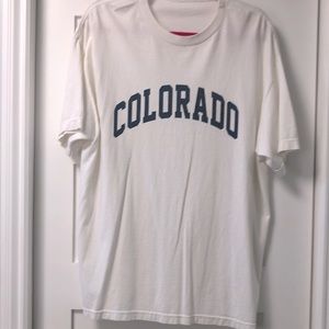 NEW unisex collegiate graphic white T-shirt! 100% cotton made USA! size Large